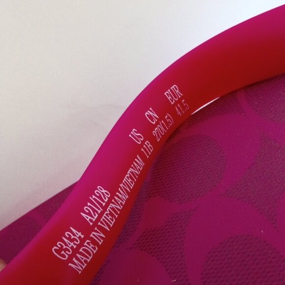 Coach Signature Monogram Bold Pink Zak Flip Flops Slippers Women Size US 11 - Picture 17 of 17